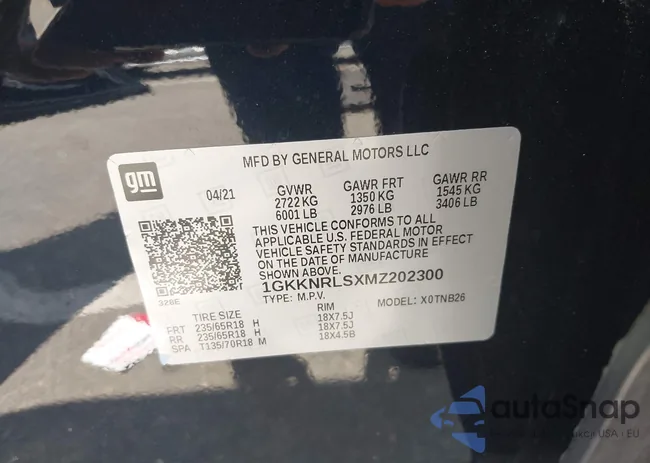 1GKKNRLSXMZ202300: 42800525