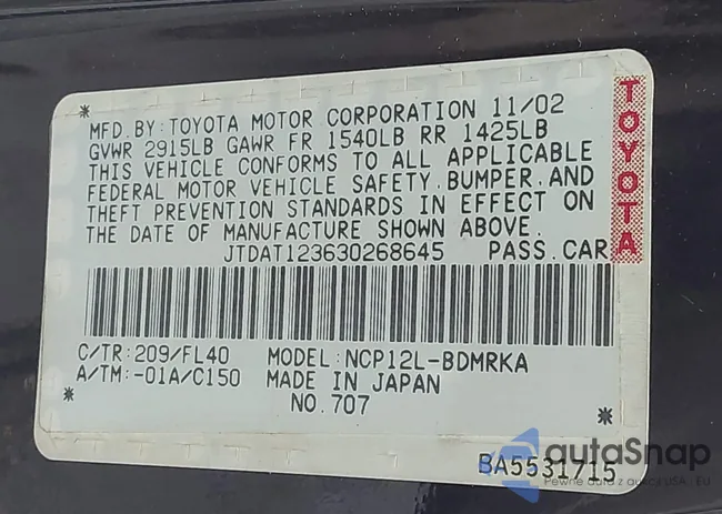 JTDAT123630268645: 42799725