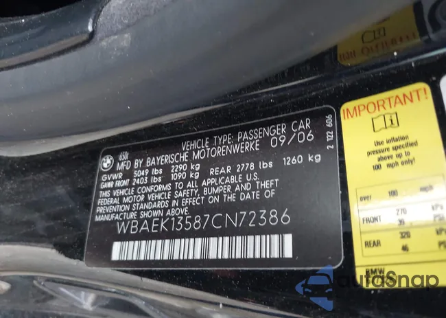 WBAEK13587CN72386: 42799761