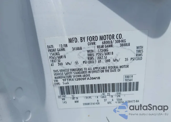 1FTRX12809FA39418: 42799787