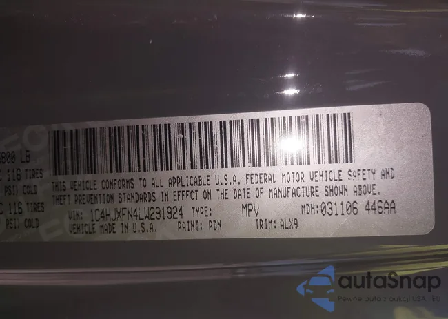 1C4HJXFN4LW291924: 42799851