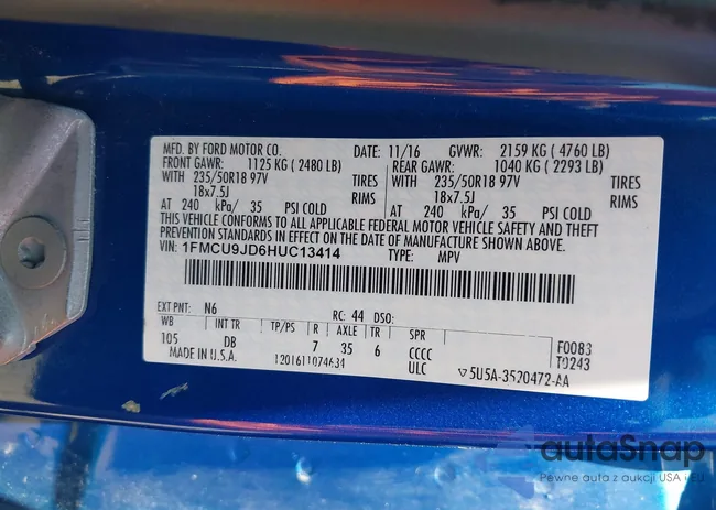 1FMCU9JD6HUC13414: 42801005