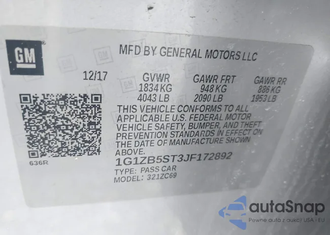 1G1ZB5ST3JF172892: 42801197