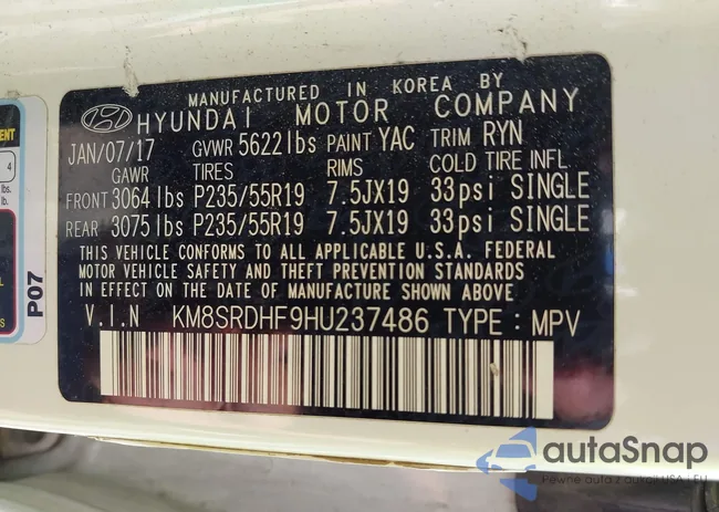 KM8SRDHF9HU237486: 42801301