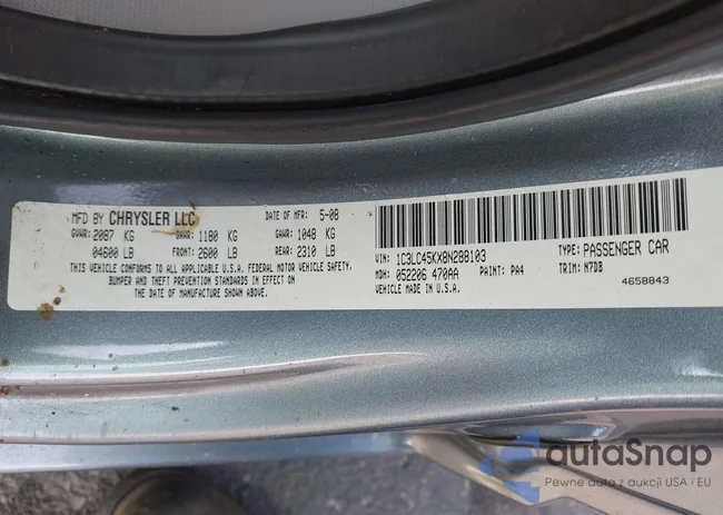 1C3LC45KX8N288103: 42801314