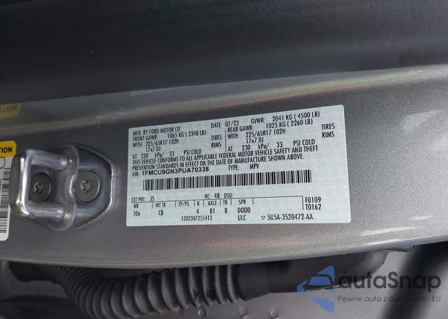 1FMCU9GN3PUA70338: 42801375