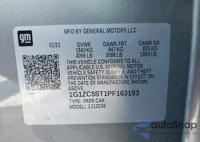 1G1ZC5ST1PF163193: 42801395