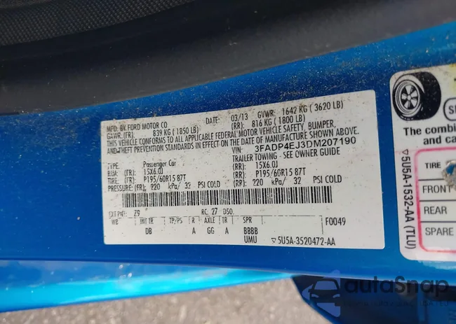 3FADP4EJ3DM207190: 42801401