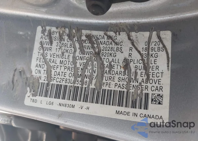 2HGFC2F83LH550871: 42801419