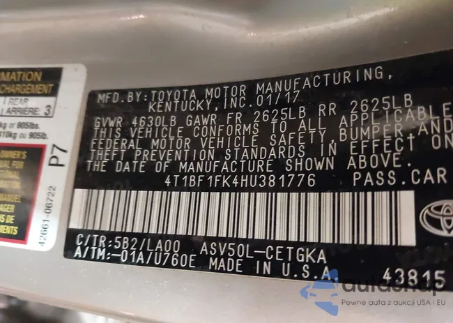 4T1BF1FK4HU381776: 42801453