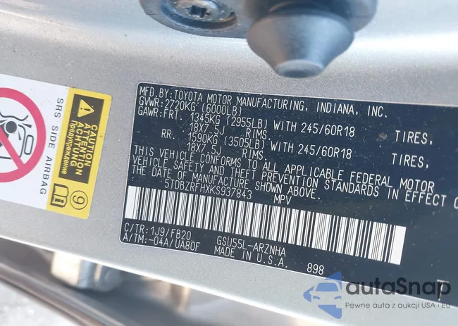 5TDBZRFHXKS937843: 42800628