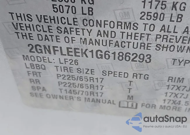 2GNFLEEK1G6186293: 42800767