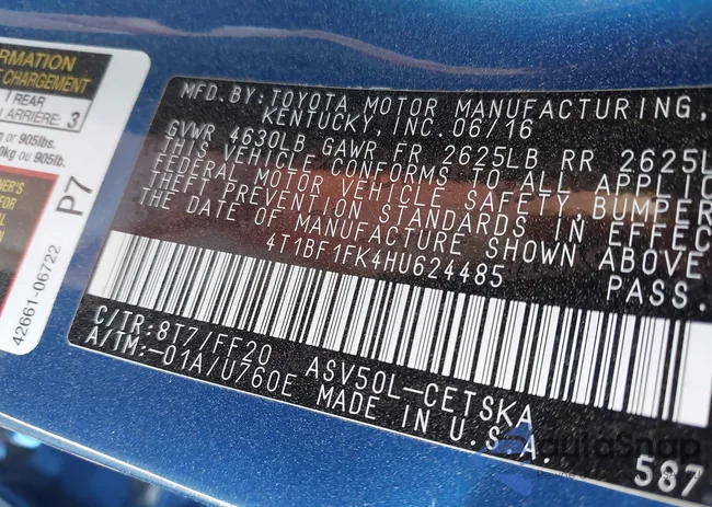 4T1BF1FK4HU624485: 42800813