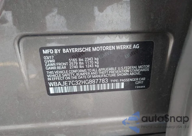 WBAJE7C32HG887783: 42800848