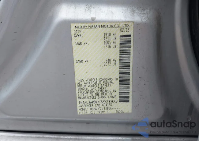 1N4AL3AP9FN392003: 42802054