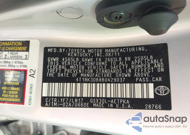 4T1BK3DB8BU429037: 42802171