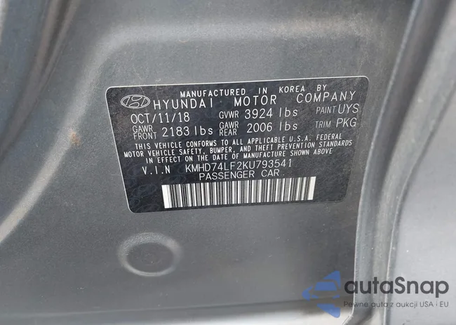 KMHD74LF2KU793541: 42802279