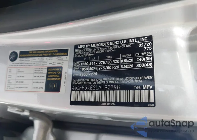 4JGFF5KE2LA192398: 42802300