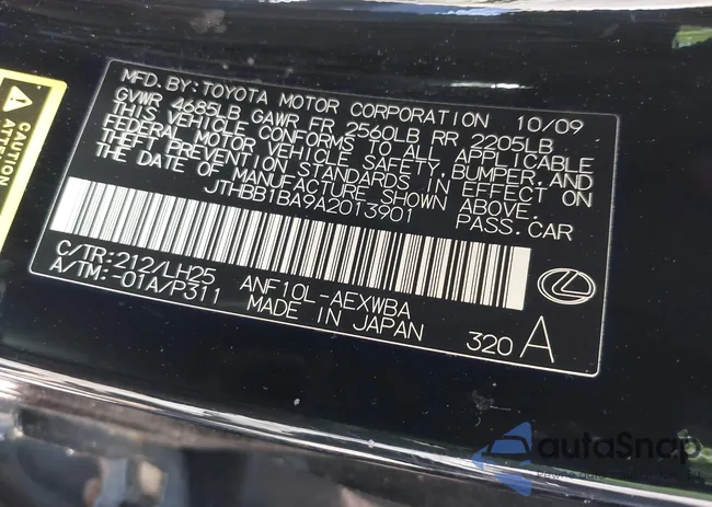 JTHBB1BA9A2013901: 42802384