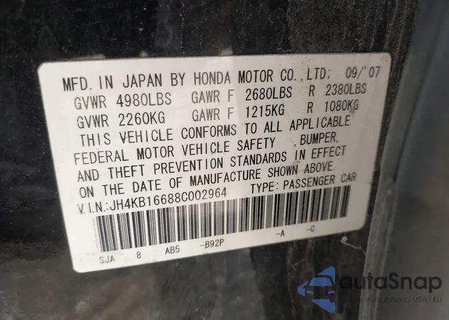 JH4KB16688C002964: 42802441