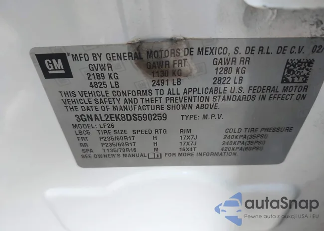 3GNAL2EK8DS590259: 42802491