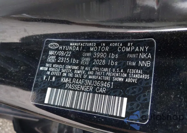 KMHLR4AF3NU369461: 42802527