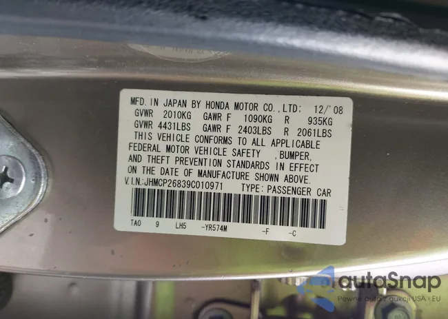 JHMCP26839C010971: 42802552