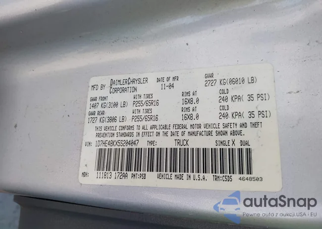 1D7HE48KX5S204047: 42801572