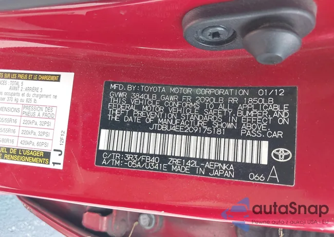 JTDBU4EE2C9175181: 42801608