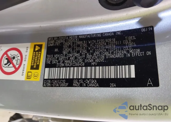 2T2BK1BA3FC266458: 42801668