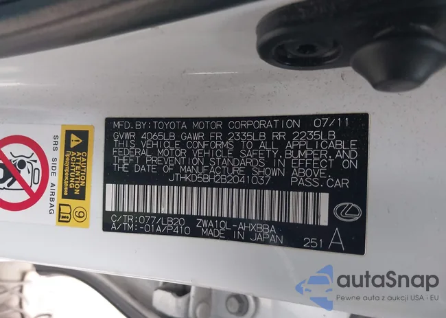 JTHKD5BH2B2041037: 42802983