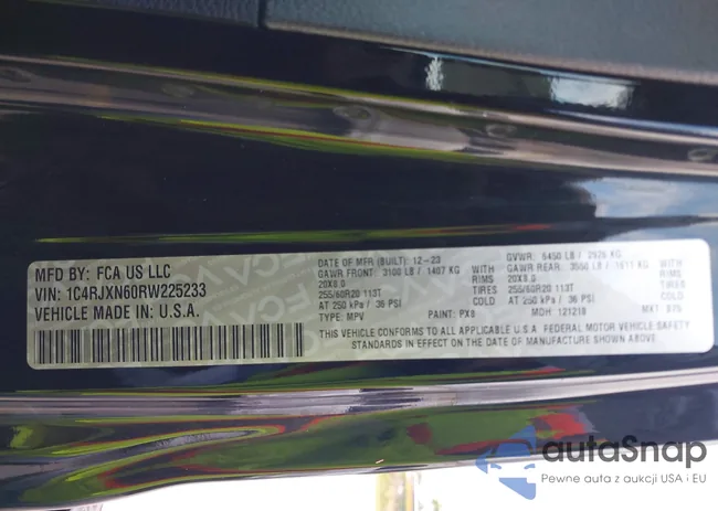 1C4RJXN60RW225233: 42802994