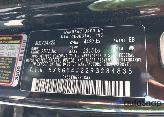 5XXG64J22RG234835: 42803012