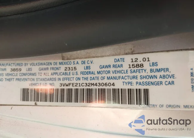 3VWFE21C32M430604: 42803083