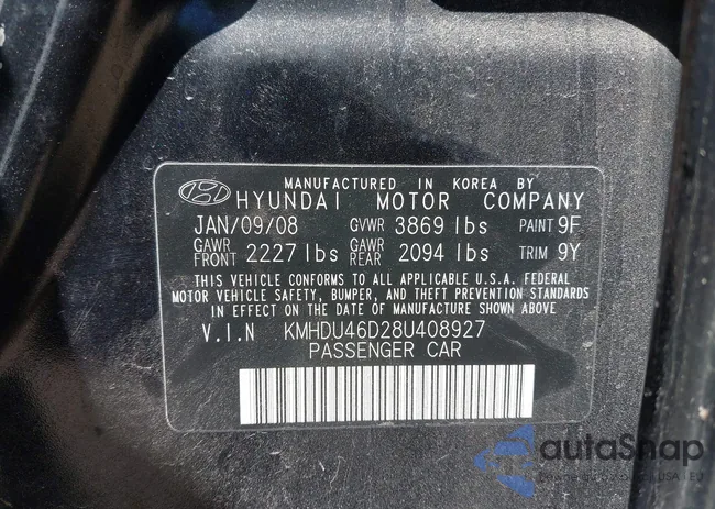 KMHDU46D28U408927: 42803113