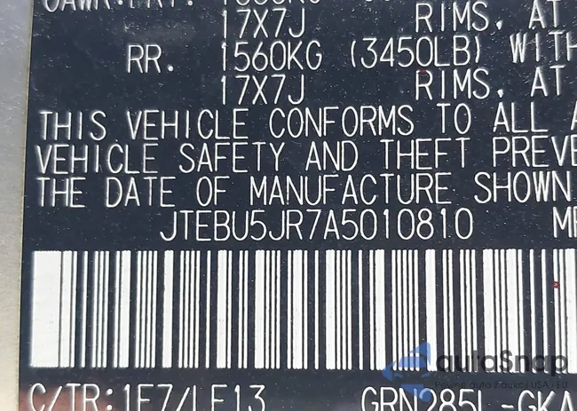 JTEBU5JR7A5010810: 42803222