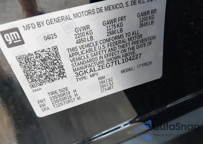 3GKALZEG7TL104227: 42803230