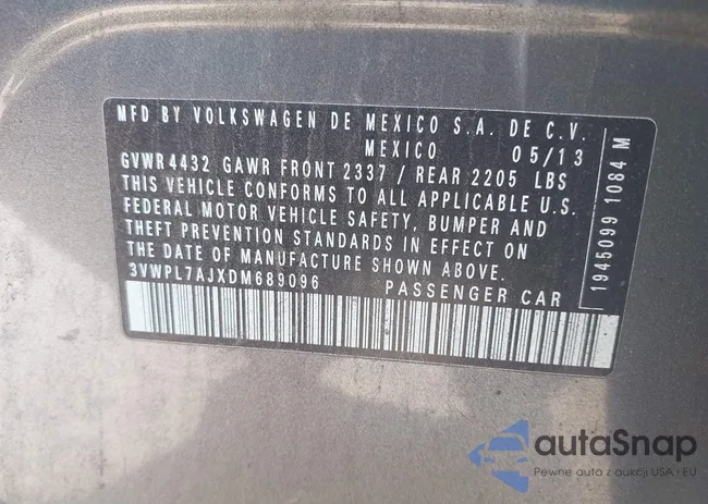 3VWPL7AJXDM689096: 42803307