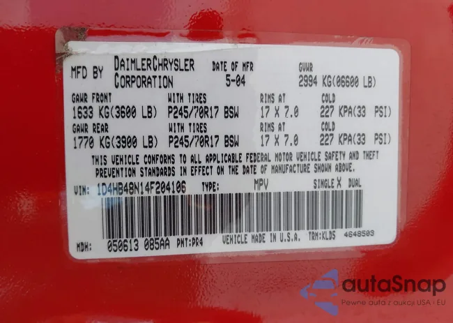 1D4HB48N14F204106: 42803432