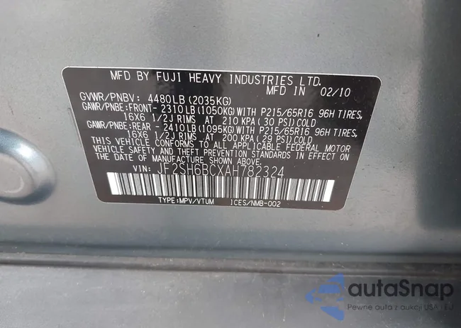 JF2SH6BCXAH782324: 42803518