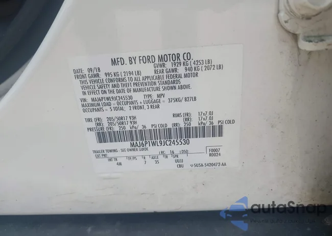 MAJ6P1WL9JC245530: 42802656