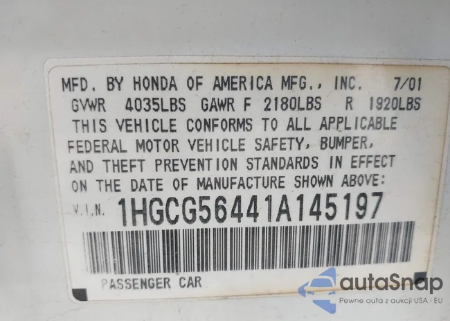 1HGCG56441A145197: 42802701