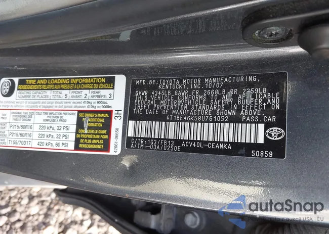 4T1BE46K58U761052: 42804214