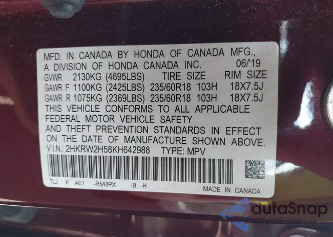 2HKRW2H58KH642988: 42804240