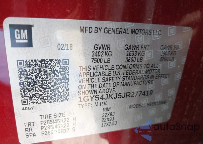 1GYS4JKJ5JR277419: 42803569