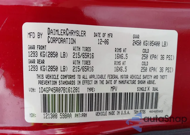 1D4GP45R07B161281: 42803666