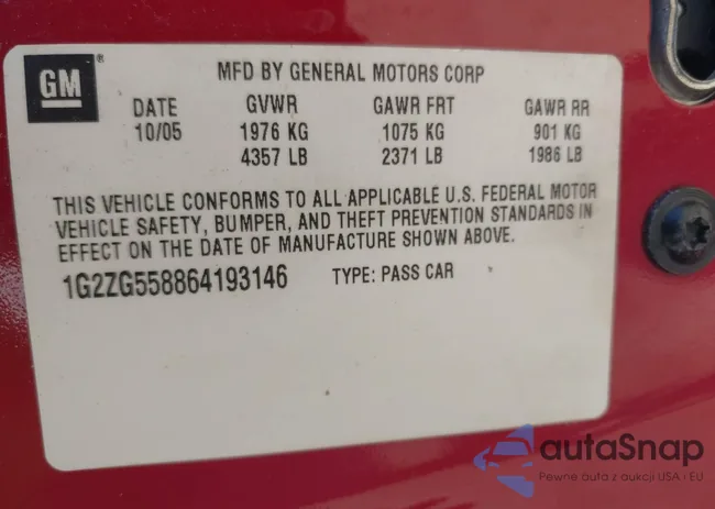 1G2ZG558864193146: 42803725