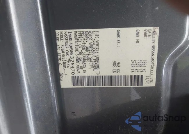 1N4BL4DV5MN326470: 42803748