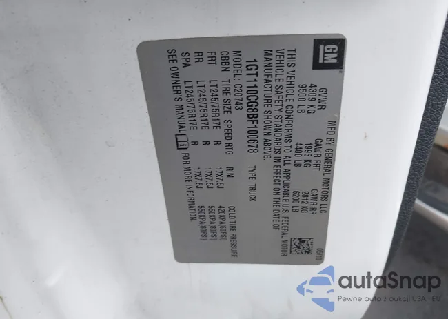 1GT110CG8BF100678: 42803817