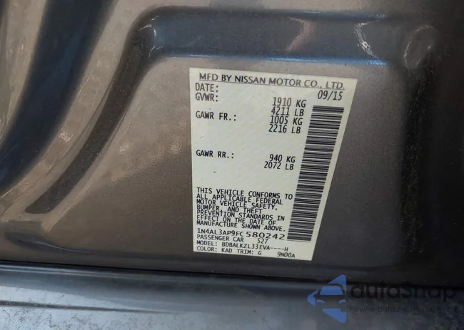 1N4AL3AP9FC580242: 42804986